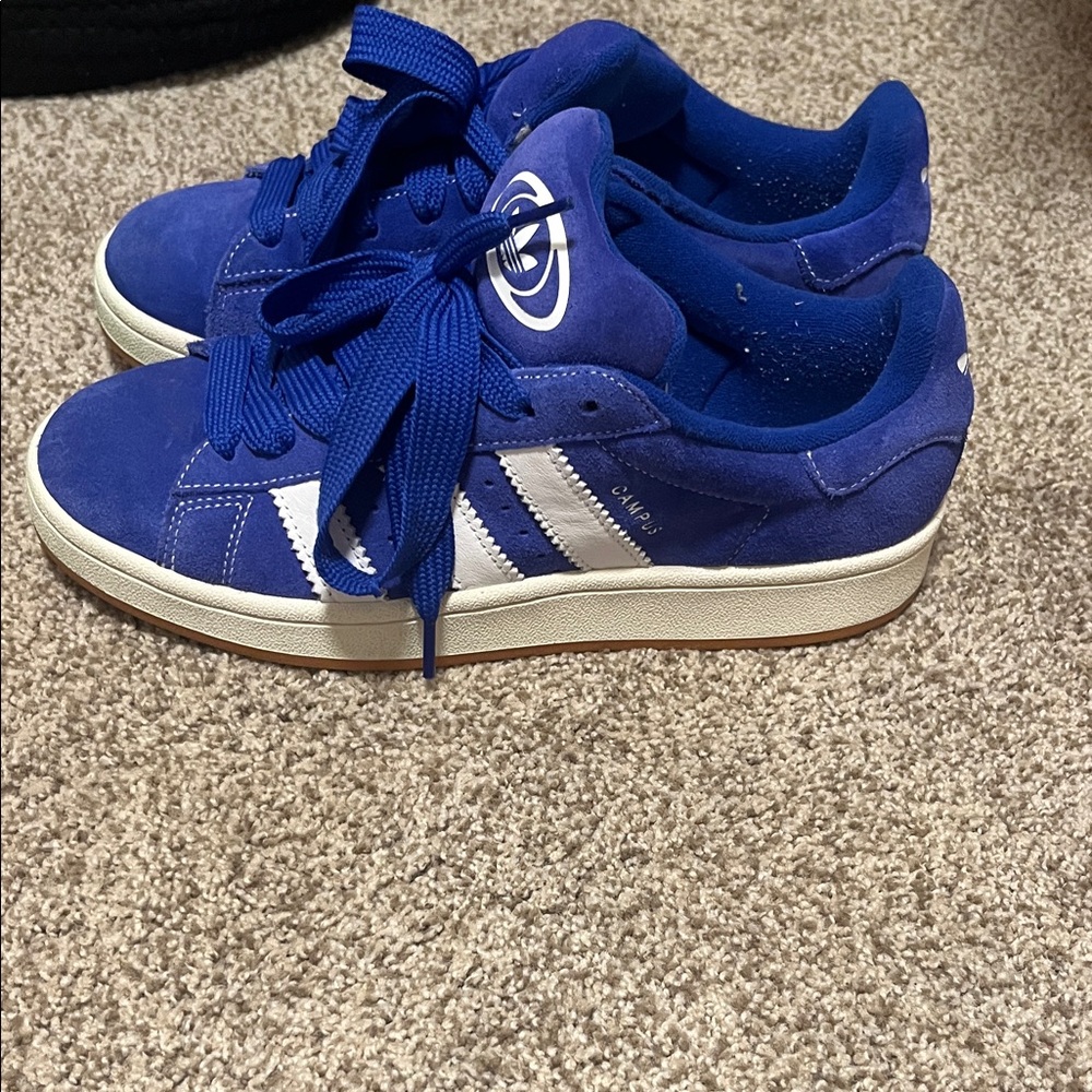 Adidas Royal Blue and White Campus Sneakers